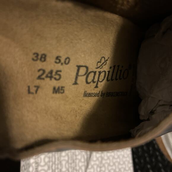 Papillio Birkenstock Debby Slip On Wedge Silver Metallic Women 7/EU38 Tried On - Picture 10 of 12